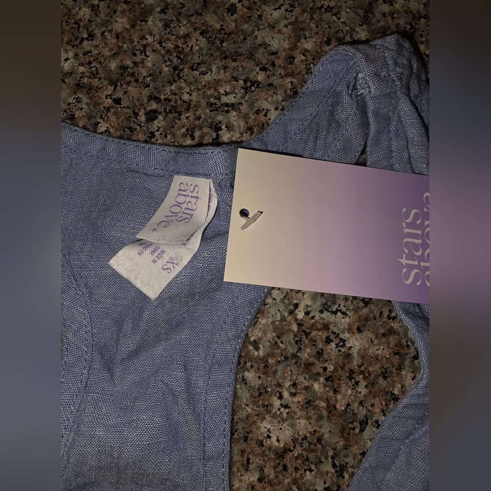 Stars Above Linen & Rayon Razorback Tank Top - Picture 3 of 8